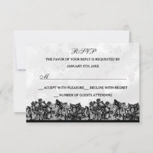 Réponse Black & White Lace RSVP