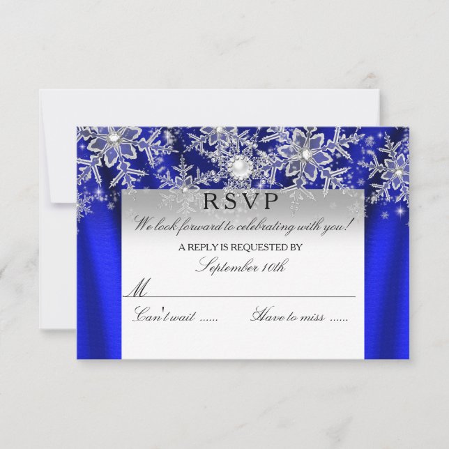 Réponse Blue Silk Pearl Snowflake Argent Hiver (Devant)