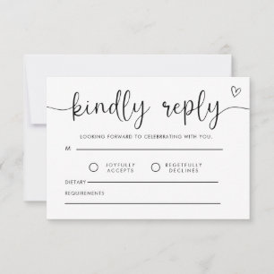 Réponse, Carte Insertion Mariage, Simple Rsvp