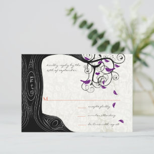 Réponse Cartons d'invitation de mariage Arbres noirs Oisea