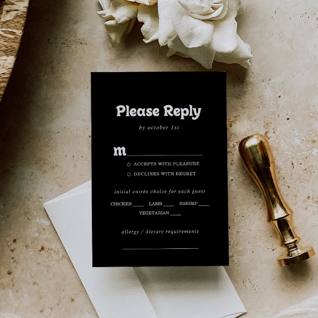 Réponse de choix de menu de mariage minimal noir r (Créateur téléchargé)