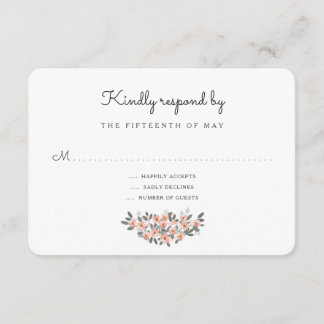 Réponse de la suite de Mariage Floral Blush RSVP