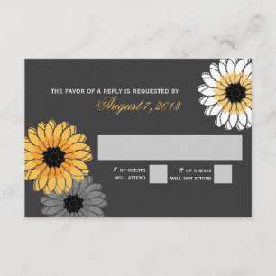 Réponse de l'ardoise et des fleurs gris et jaunes