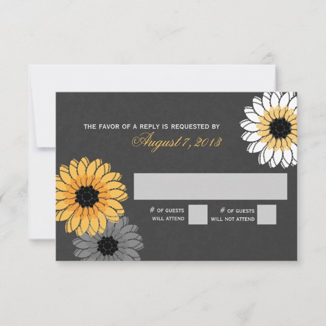 Réponse de l'ardoise et des fleurs gris et jaunes (Devant)