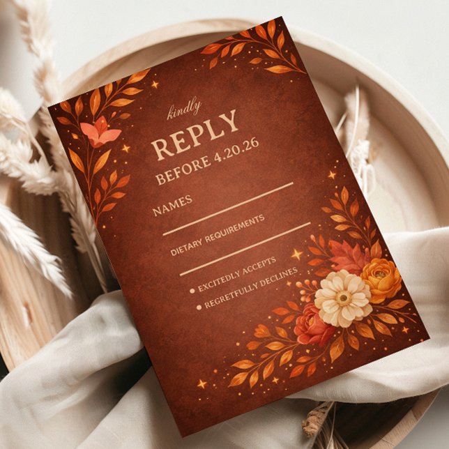 Réponse de l'invité florale rustique chaude (Créateur téléchargé)