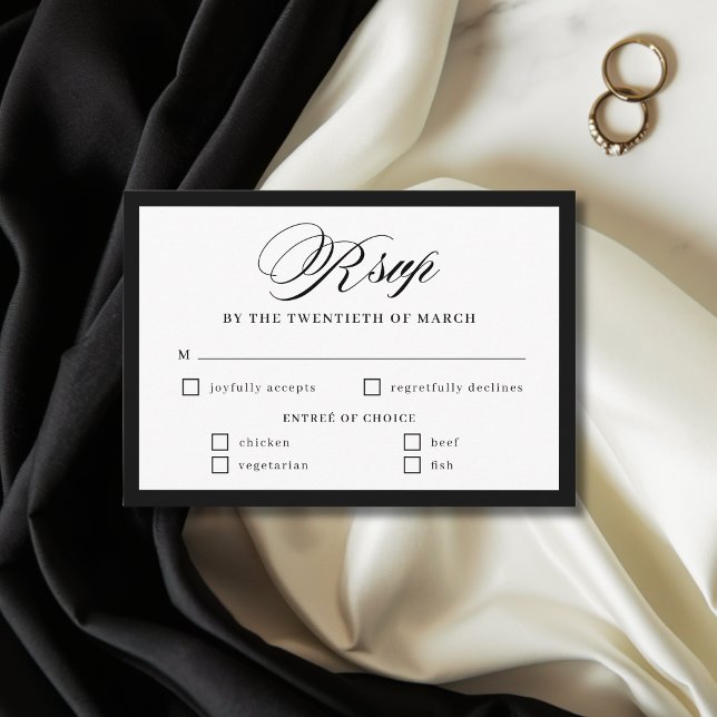 Réponse de mariage à bordure noire et blanche (Créateur téléchargé)