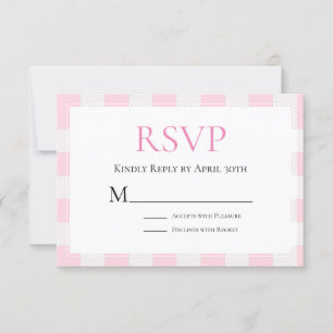 Réponse de mariage à carreaux de buffle rose