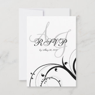 Réponse de mariage à double monogramme en spirale