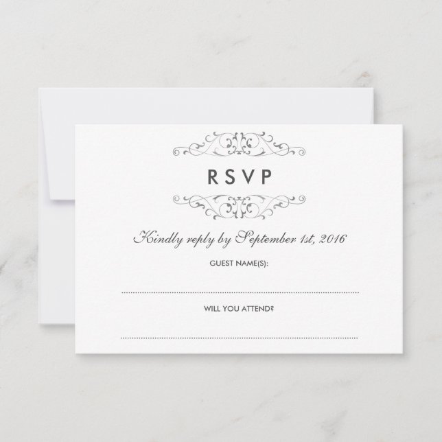 Réponse de mariage à flourish argent antique (Devant)
