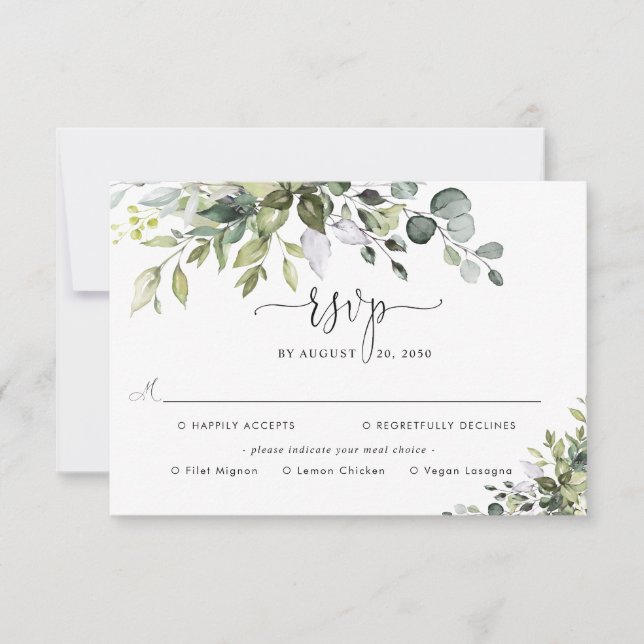 Réponse de mariage à l'eucalyptus avec choix de re (Devant)
