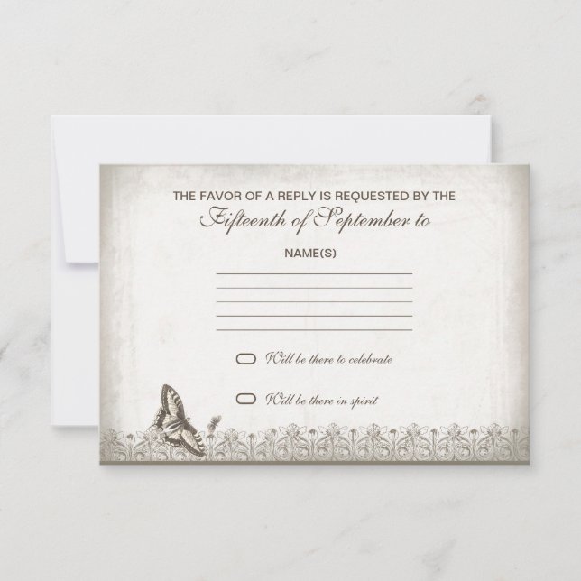 réponse de mariage ancien vintage (Devant)