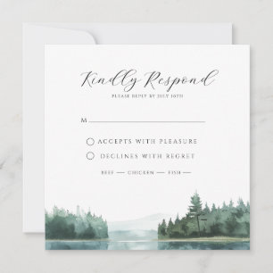 Réponse de mariage au lac de montagne forestier à