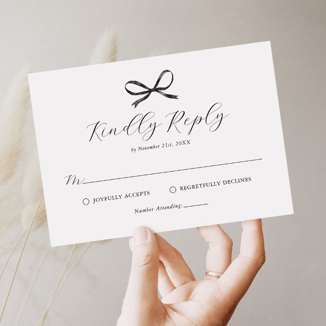 Réponse de Mariage au Nœud Noir Élégant (Créateur téléchargé)