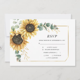 Réponse de mariage au tournesol à l'aquarelle et à