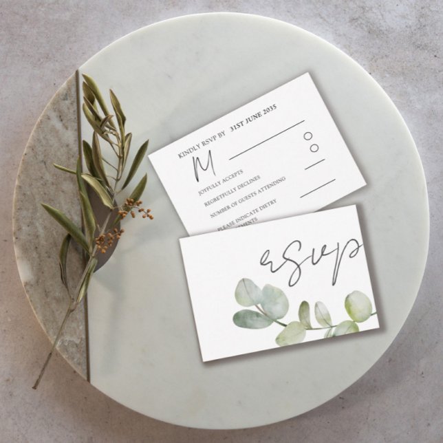 Réponse de mariage au vert sauge rustique Eucalypt (Créateur téléchargé)