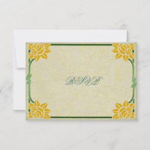 Réponse de mariage aux fleurs jaunes Art Nouveau v