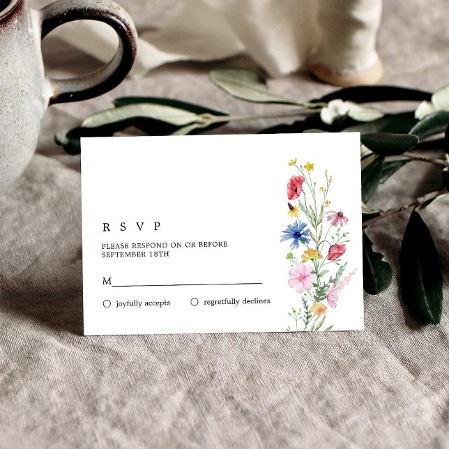 Réponse de mariage aux fleurs sauvages élégantes (Créateur téléchargé)