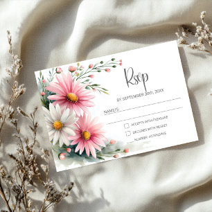 Réponse de Mariage aux Marguerites Roses et Blanch