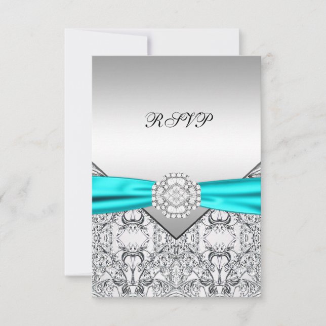Réponse de mariage bleu sarcelle (Devant)