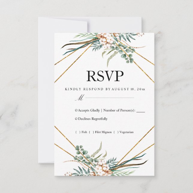 Réponse de mariage boho pailletée en coton verdure (Devant)