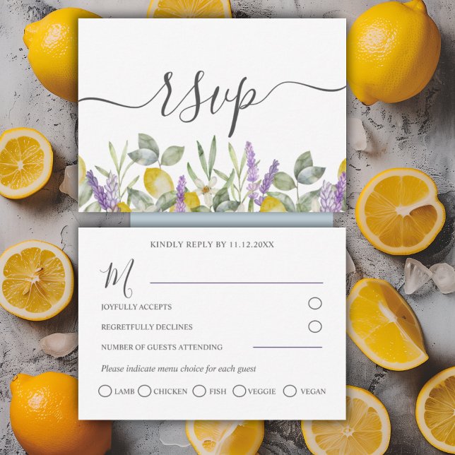 Réponse de mariage Citrons rustiques et Lavande (Créateur téléchargé)