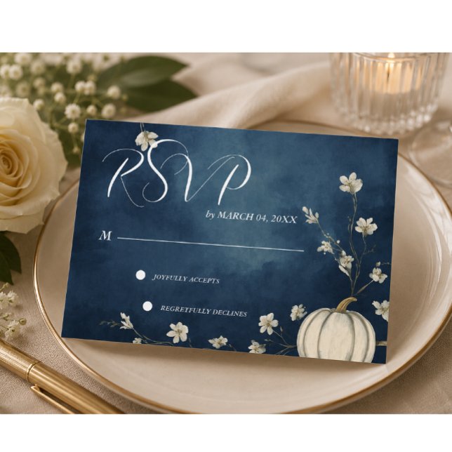 Réponse de mariage citrouille automne bleu marine (Créateur téléchargé)