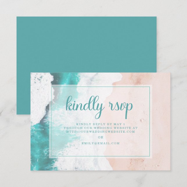 Réponse de mariage côtier océan turquoise plage  (Devant / Derrière)