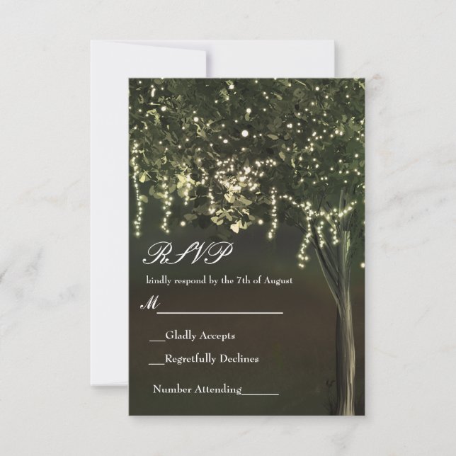Réponse de mariage d'arbre éclairé moussu rustique (Devant)