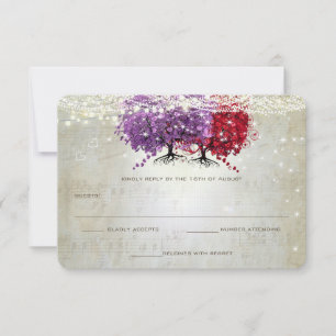 Réponse de mariage de l'arbre à feuilles en forme