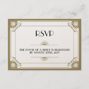 Réponse de mariage de l'art déco RSVP de taupe