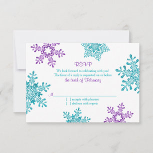 Réponse de mariage d'hiver flocon de neige turquoi