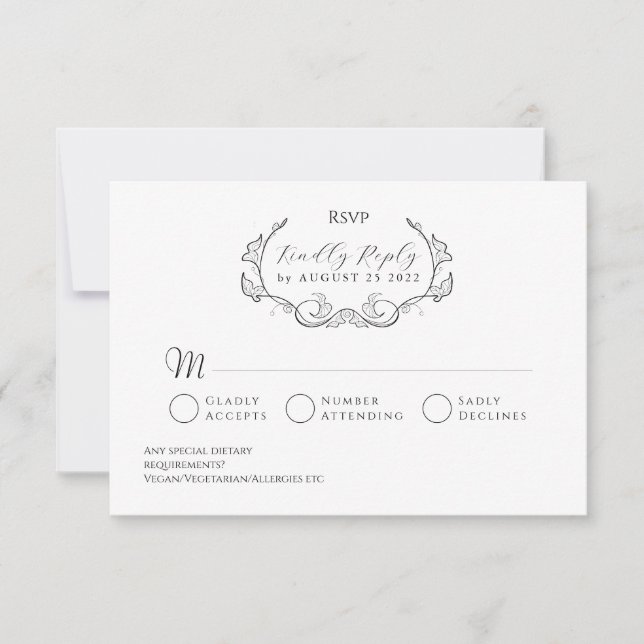 Réponse de mariage élégant minimaliste (Devant)