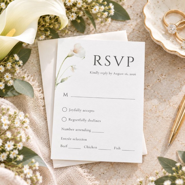 Réponse de mariage élégante avec lys calla minimal (Créateur téléchargé)