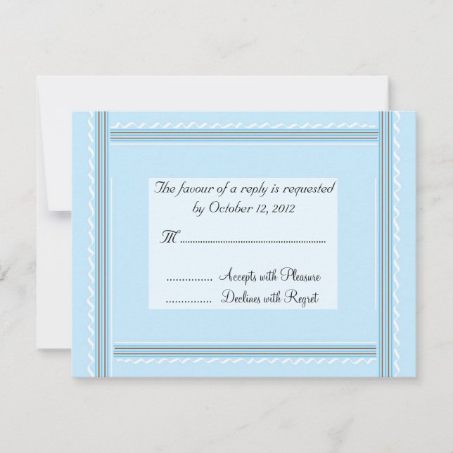 Réponse de mariage élégante bleu doux (Devant)