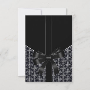 Réponse de mariage élégante en noir damas blanc