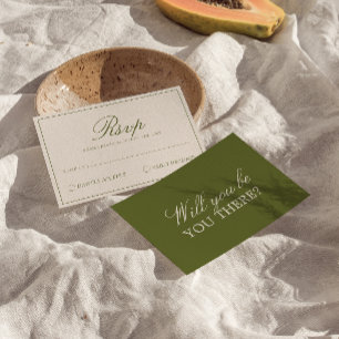 Réponse de mariage élégante en vert olive pour les