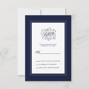 Réponse de mariage élégante Enclosure chic bleu fo