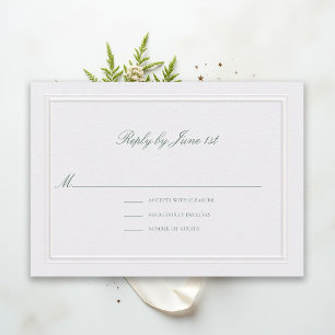 Réponse de mariage élégante perle verte classique