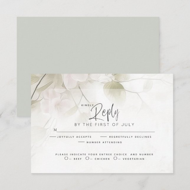 Réponse de mariage | Fleurs de pêcher rose saumon  (Devant / Derrière)