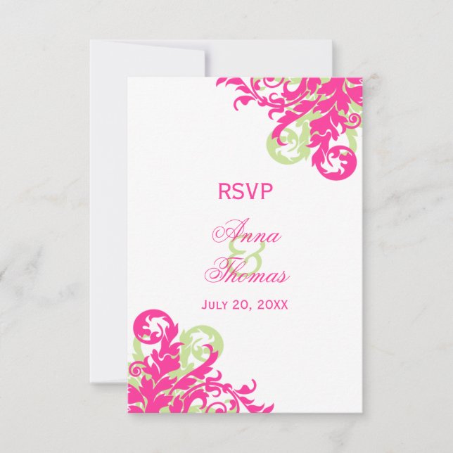 Réponse de mariage Floraison Rose et Verte (Devant)