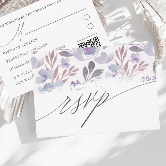 Réponse de mariage floral aquarelle rustique (Créateur téléchargé)