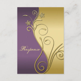 Réponse de Mariage Floral d'or violet classique RS