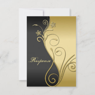 Réponse de Mariage Floral Noir Classique