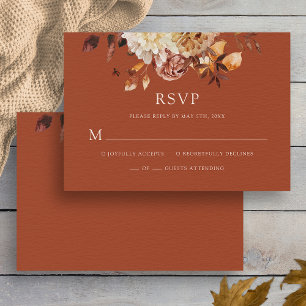 Réponse de mariage floral Terracotta automne cuivr
