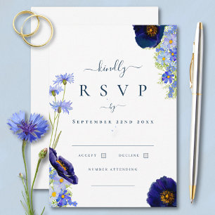 Réponse de mariage florale bleue estivale élégante