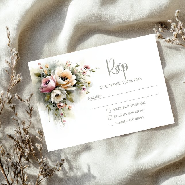 Réponse de Mariage Florale Rose et Orange Rustique (Créateur téléchargé)