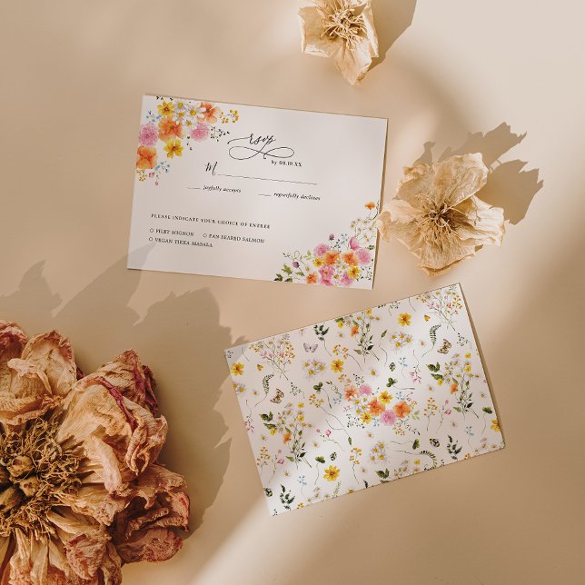 Réponse de mariage Florales Romantiques d'Automne  (Créateur téléchargé)