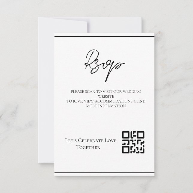 Réponse de mariage invitation moderne minimaliste (Devant)