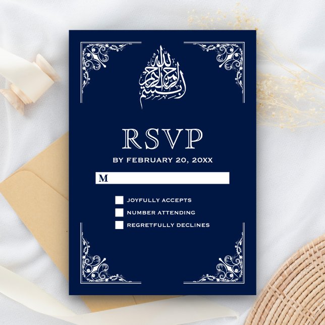 Réponse de mariage islamique bleu minuit (Créateur téléchargé)