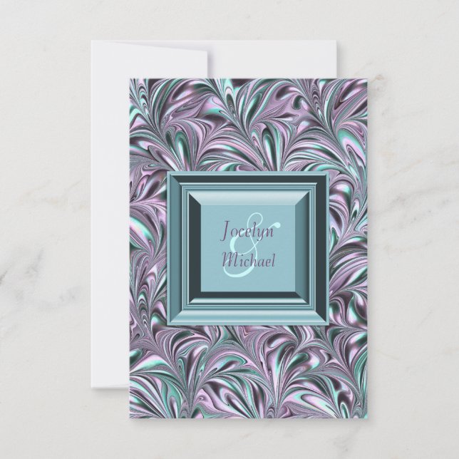Réponse de mariage lavande et bleu sarcelle (Devant)